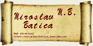 Miroslav Batica vizit kartica